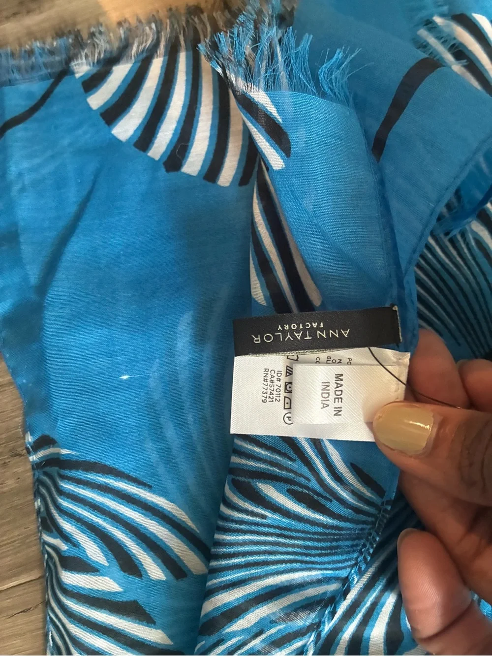 Ann Taylor Blue Floral Print Scarf